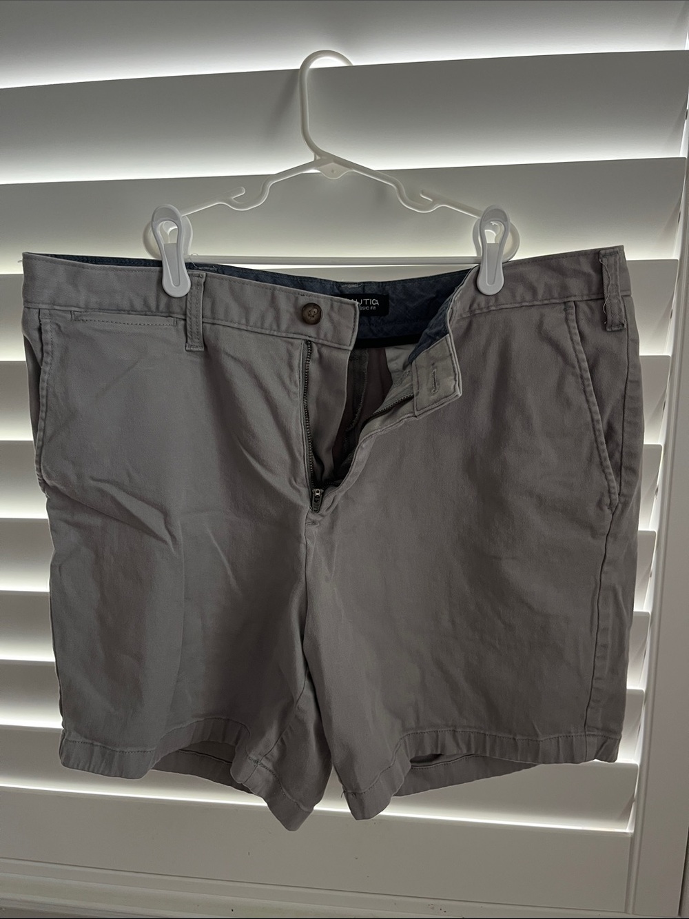 Men's Gray Cotton Chino Shorts - Nautica